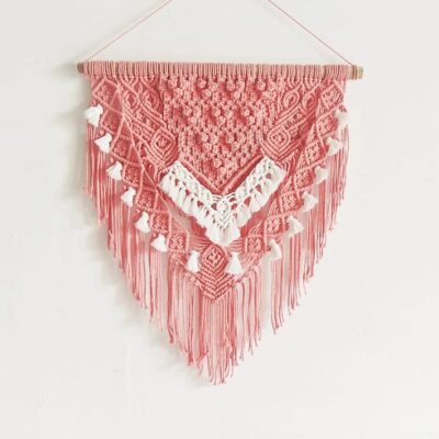 Pepperell Designer Macrame Modern Dream Catchers Kit-Coral & Pink